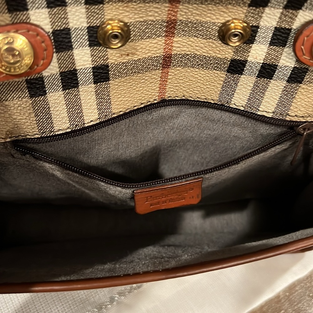 Vintage Burberry Tan and Brown Check Clutch - Picture 6 of 16